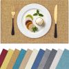 Cotton Linen Blend Placemats for Dining Table - Set of 6