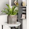 Round Black Ceramic Alexander Planter - Set of 2 - 8" x 8" x 7.2"