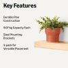 Wood Floating Wall Shelves, 3-Pack, Pine, 15.8" x 5" x 1.8", Natural Wood Finish
