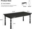 Wood Black Dining Table for 4-6 People, 62' Farmhouse Large Rectangle Kitchen Table, Modern Dinner Table Kitchen & Dining Room Furniture