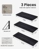 Wood Floating Wall Shelf for Books Decor, Small Space-Saving Display Organizer(Black, Set of 3)