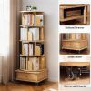 5 Tier 360° Rotating Bookshelf with Wheels