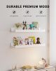 Book Shelves, 4-Pack White Floating Shelves for Wall Kids, Scalloped Shelves