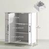 Bathroom Floor Cabinet, Farmhouse Bathroom Storage Cabinet with Adjustable Shelf, White