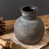 Ceramic Rustic Farmhouse Vase | 6 Inch Pottery Decorative Flower | | Terracotta Vase for Home Table, Living Room, Bathroom Decoration, Shelf , Mantel