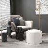 Round Storage Ottoman Coffee Table with Flip Top Tray