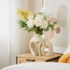 Nordic Heart Shaped Ceramic White Vases, Set of 2