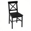 Black Farmhouse Wooden Dining Chairs Set of 2 with Cross Back Design for Kitchen TableOnly chairs