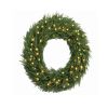 Norfolk Pine Artificial Lighted Christmas Wreath, 36 Inch
