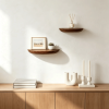 Solid Wood Half Round Floating Shelves Set of 2