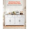 Coffee Bar Cabinet, Farmhouse Coffee Bar Table with 2 Drawers, Buffet Stand Cabinet with 4 Barn Doors, Sideboard Buffet Station for Living Room