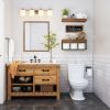 Bathroom Shelves Over Toilet - Paper Storage Wall Mounted Farmhouse Decor Decorations Aesthetic Décor Sign Small Floating Shelf 2+1 Set 16 inch