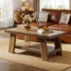 Coffee Table, Farmhouse 2-tier Center Table with Storage
