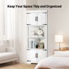 68" Tall Corner Storage Cabinet, 6 Tiers Farmhouse Storage Cabinet with 4 Wooden Doors & Adjustable Shelves