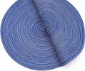 Set of 6 Round Braided Placemats 15" (Blue)
