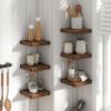 8 Inch Floating Shelves for Wall with Invisible Brackets Set of 3, 8"D Engineered Wood Wall Shelves with Wood Grain for Living Room, Bedroom, Bathroom