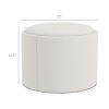 Round Storage Ottoman Coffee Table with Flip Top Tray
