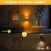 2 Pack Dimmable LED Amber Candle Night Light with Dusk to Dawn Sensor