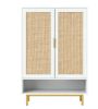 6-Tier Tall Shoe Cabinet 43 Inch Double Doors Storage Organizer for Entryway Hallway Bedroom