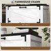 2 Drawer Filing Cabinet, Farmhouse Office Storage Cabinet with Adjustable Hanging Bars for Letter, A4, Legal Size, White