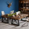 Executive Desk, Farmhouse Office Computer Desk with X-Shaped Legs