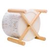 White Ceramic & Wood Planter & Stand Set, 6"D x 5.5"H