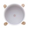 White Ceramic & Wood Planter & Stand Set, 6"D x 5.5"H