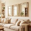 36"x24" Gold Beaded Metal Frame Decorative Wall Mirror