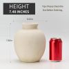 Ceramic Decorative Flower Vase | 7.48 Inch Pottery Rustic Farmhouse Boho Vase for Home Decor, Table, Living Room, Bathroom, Coffee Desk, Shelf