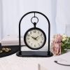 Vintage Metal Table Clock, Farmhouse Table Clock