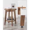 Round End Table Farmhouse Small Side Table Living Room Corner Table Drink Table Rustic Walnut