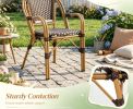 2 handmade woven PE French pub chairs indoor/outdoor