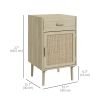 Rattan Nightstands with Drawer, Set of 2