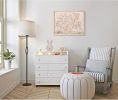 Pink Nursery Wall Art Vintage Chinoiserie Poster Baby Girl Room Canvas Wall Decor Cottagecore Animal Print Botanical Flower Deer Picture Girl Nursery