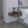Floating Nightstand 5"H, Modern Wall-Mounted Bedside Shelf with Drawer, Dark Brown