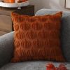 Soft Plush Fall Autumn Rust Pumpkin Pillow Covers, 18x18 inch, Set of 2