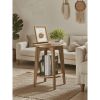 Round End Table Farmhouse Small Side Table Living Room Corner Table Drink Table Rustic Walnut