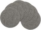 Set of 6 Round Braided Placemats 15" (Gray)