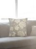 Handmade Floral Embroidered Cotton Chambray Throw Pillow Cover  - 20 x 20 inches