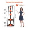 5 Tier Corner Shelf, 70" Tall Corner Bookshelf with Metal Frame & Wooden Shelves, Industrial Corner Ladder Shelf for Living Room, Bedroom, Office