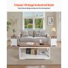3 Pieces Farmhouse Coffee Table Sets, 40 in Industrial Coffee Table with 2 End Side Tables