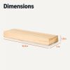 Wood Floating Wall Shelves, 3-Pack, Pine, 15.8" x 5" x 1.8", Natural Wood Finish
