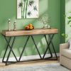140cm Country Style Console Table Wooden Entrance Hall Sofa Table Rustic Farmhouse Decorative Stand for Living Room
