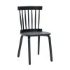 Windsor Dining Chairs Set of 2,Wood Farmhouse Spindle Back, Widen Seat, Mid-Century Modern French Country Style, for Living Room Restaurant, Black
