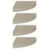 Floating Corner Shelves 4 pcs Oak 9.8"x9.8"x1.5" MDF