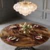 Round Dining Table for 4-6, Farmhouse Circle Kitchen Table