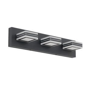 Matte Black Vanity Light Fixtures 3 Lights Up And Down LED Modern Bathroom Vanity Lights Over Mirror Acrylic Black Bath Wall Lighting No Bulbs