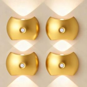 4PCS LED Wall Light Motion Sensor Rechargeable Magnetic Wall Sconce 3 Color Modes 2700K 4500K 6500K Portable Night Light For Bedroom Living Room (Option: 4PCS)