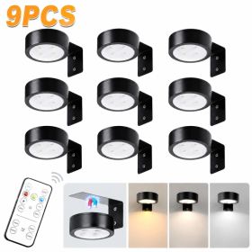 Picture Lights For Wall, 3 Lighting Modes Magnetic Art Display Light,Battery Operated Led Painting Light With Remote Control Dimmable & Timer,9Pack Bl (Option: 9pcs)