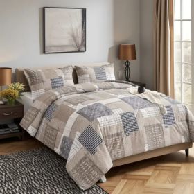 3 Pieces Comforter Set King Comforter x 1 Pillowcase x 2 (Option: HaoFengJing TuoSeGeZi)